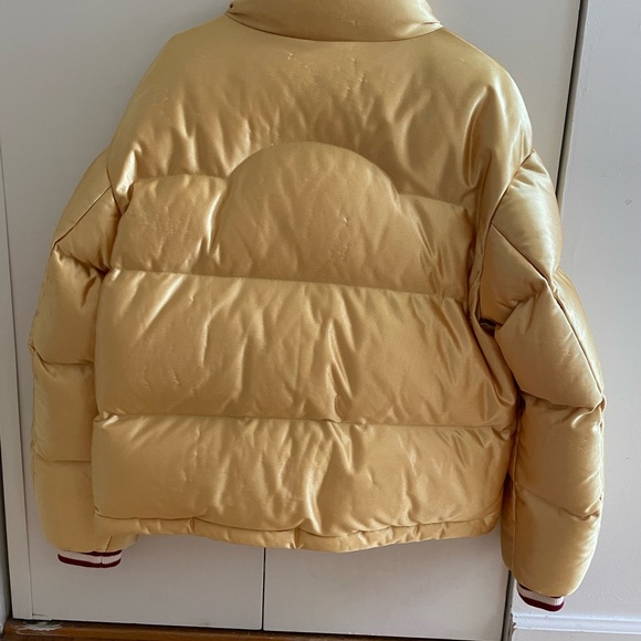Brand New Moncler x Palm Angels Keon Jacket sz 0 Gold Yellow Metallic - Picture 4 of 14